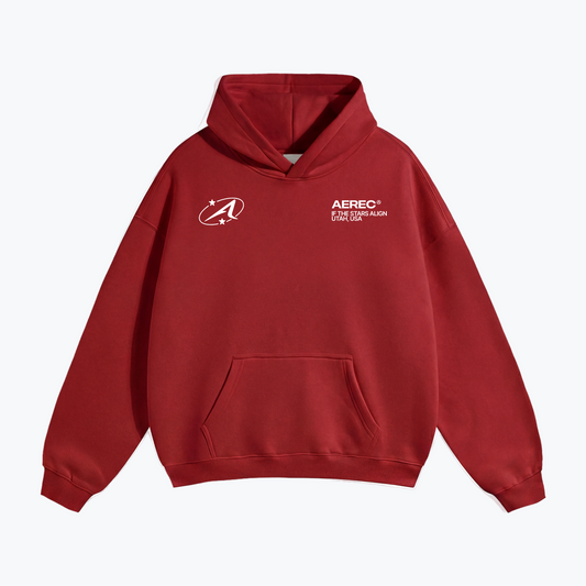 "BRUNETTES HAVE MORE FUN" HEAVYWEIGHT CLASSIC HOODIE - RED