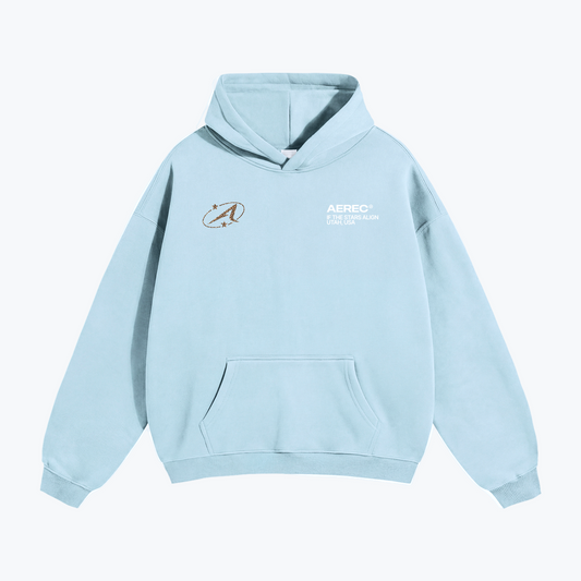 "NEW YORK" HEAVYWEIGHT LEOPARD HOODIE - LIGHT BLUE