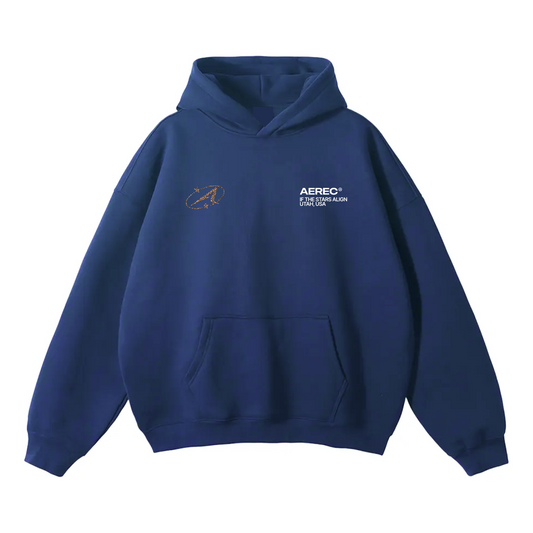 "BLONDES HAVE MORE FUN" HEAVYWEIGHT LEOPARD HOODIE - NAVY
