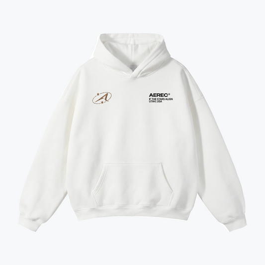 "BRUNETTES HAVE MORE FUN" HEAVYWEIGHT LEOPARD HOODIE - WHITE