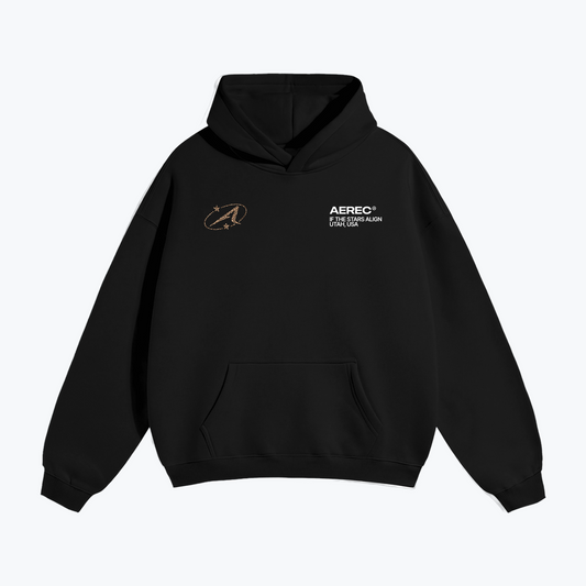 "BRUNETTES HAVE MORE FUN" HEAVYWEIGHT LEOPARD HOODIE - BLACK