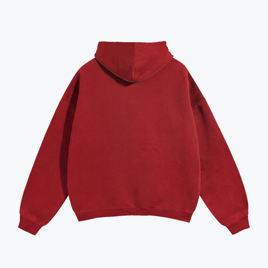 "38" HEAVYWEIGHT LEOPARD HOODIE - RED